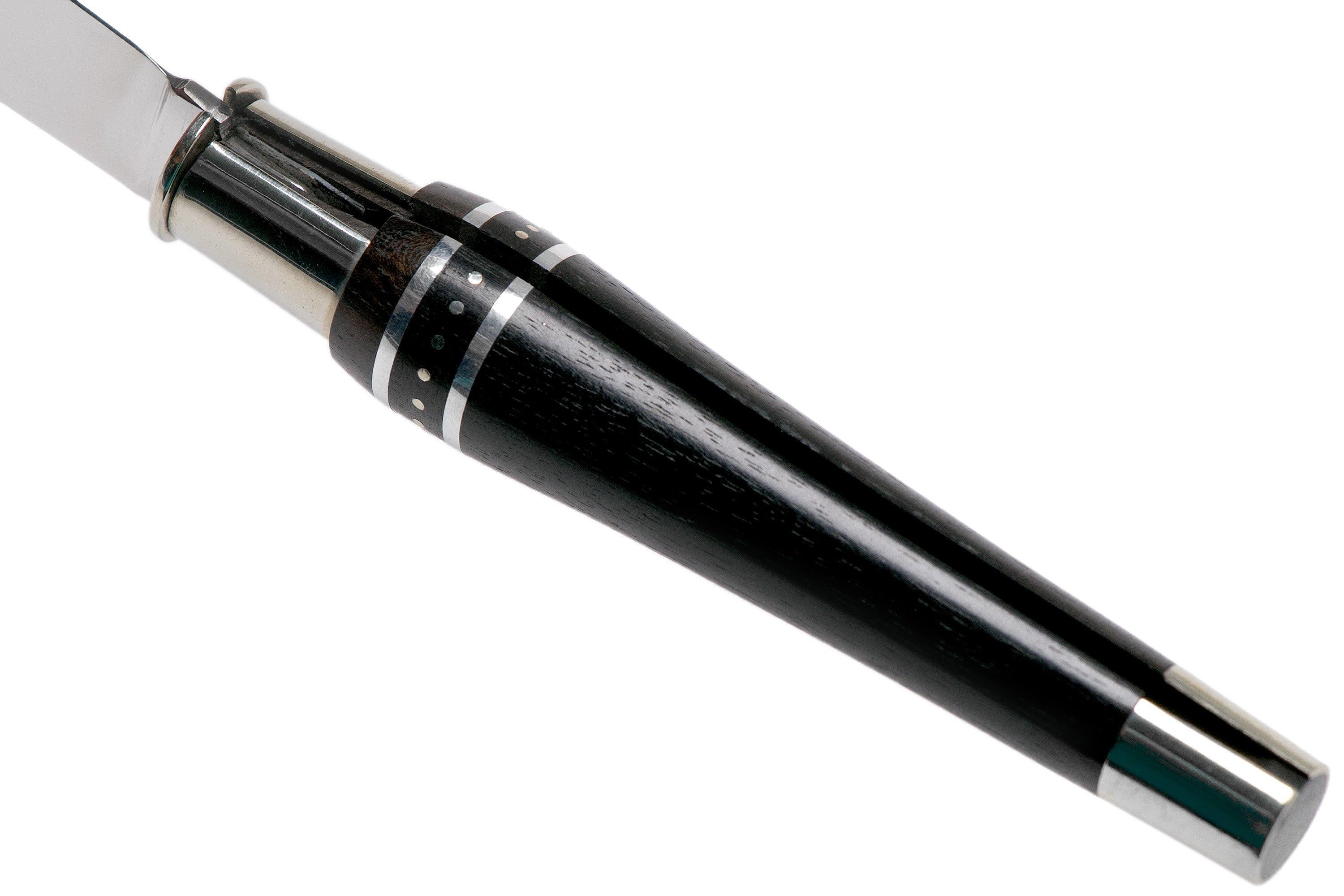 Nontron No. 22 Nickel Silver Turning Ferrule, Marquetry Ebony Aluminium ...