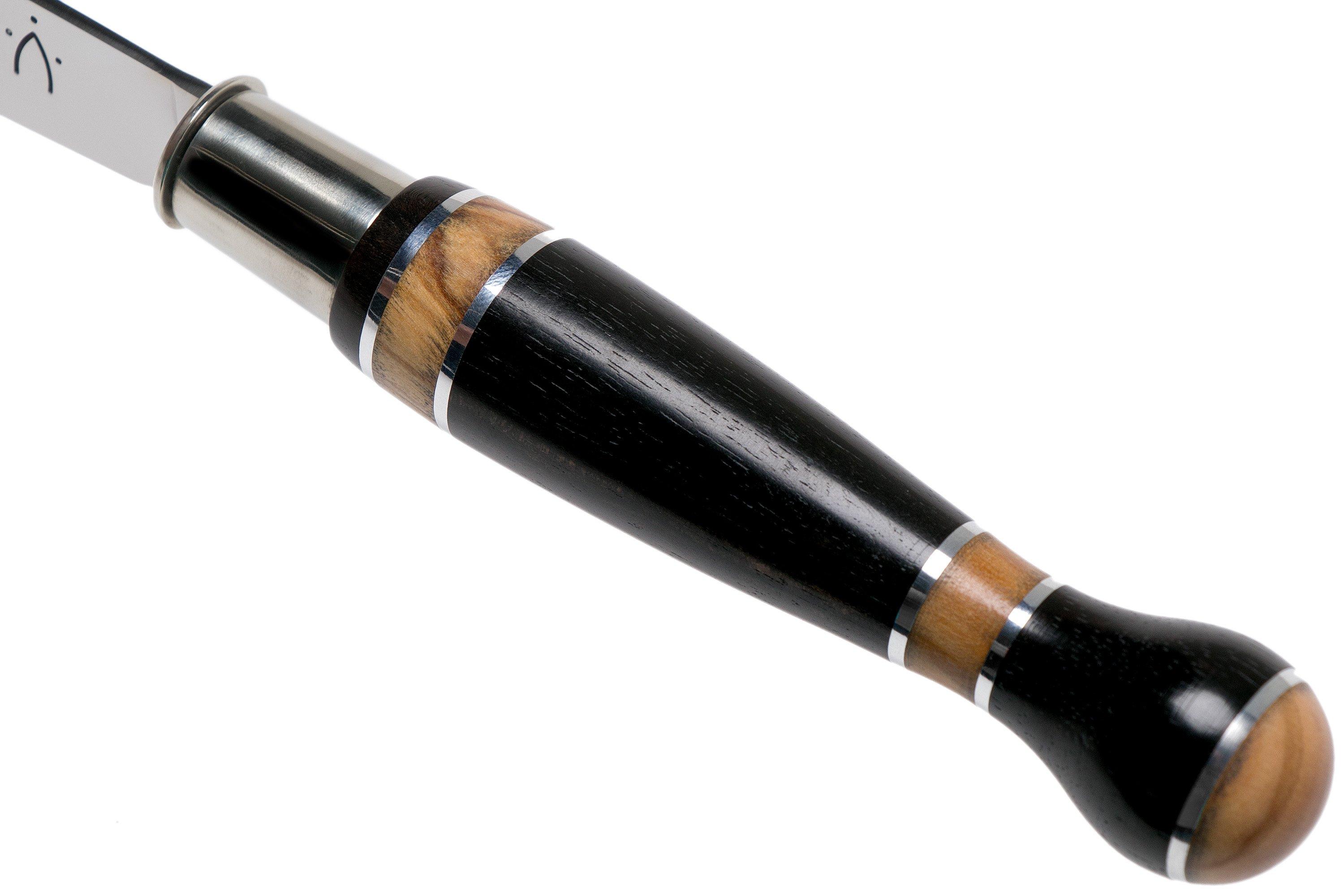 Nontron No. 25 Nickel Silver Turning Ferrule, Marquetry Ebony