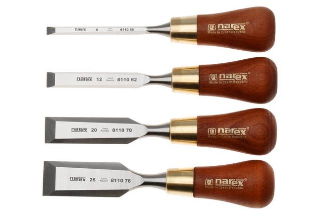 Afbeelding voor Narex Wood Line Plus Butt Chisel Set 853750, beitelset 6-12-20-26 mm, 4-delig