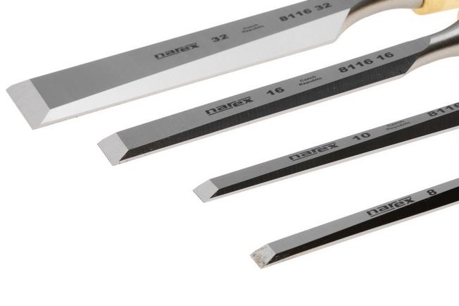 Afbeelding voor Narex Wood Line Plus Premium Bevel Edge Chisel Set 863202, beitelset 8-10-16-32 mm, 4-delig