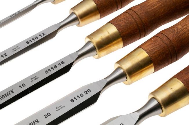 Afbeelding voor Narex Wood Line Plus Premium Bevel Edge Chisel Set 863821, beitelset in gereedschapsrol, 5-delig (6-12-16-20-26 mm)