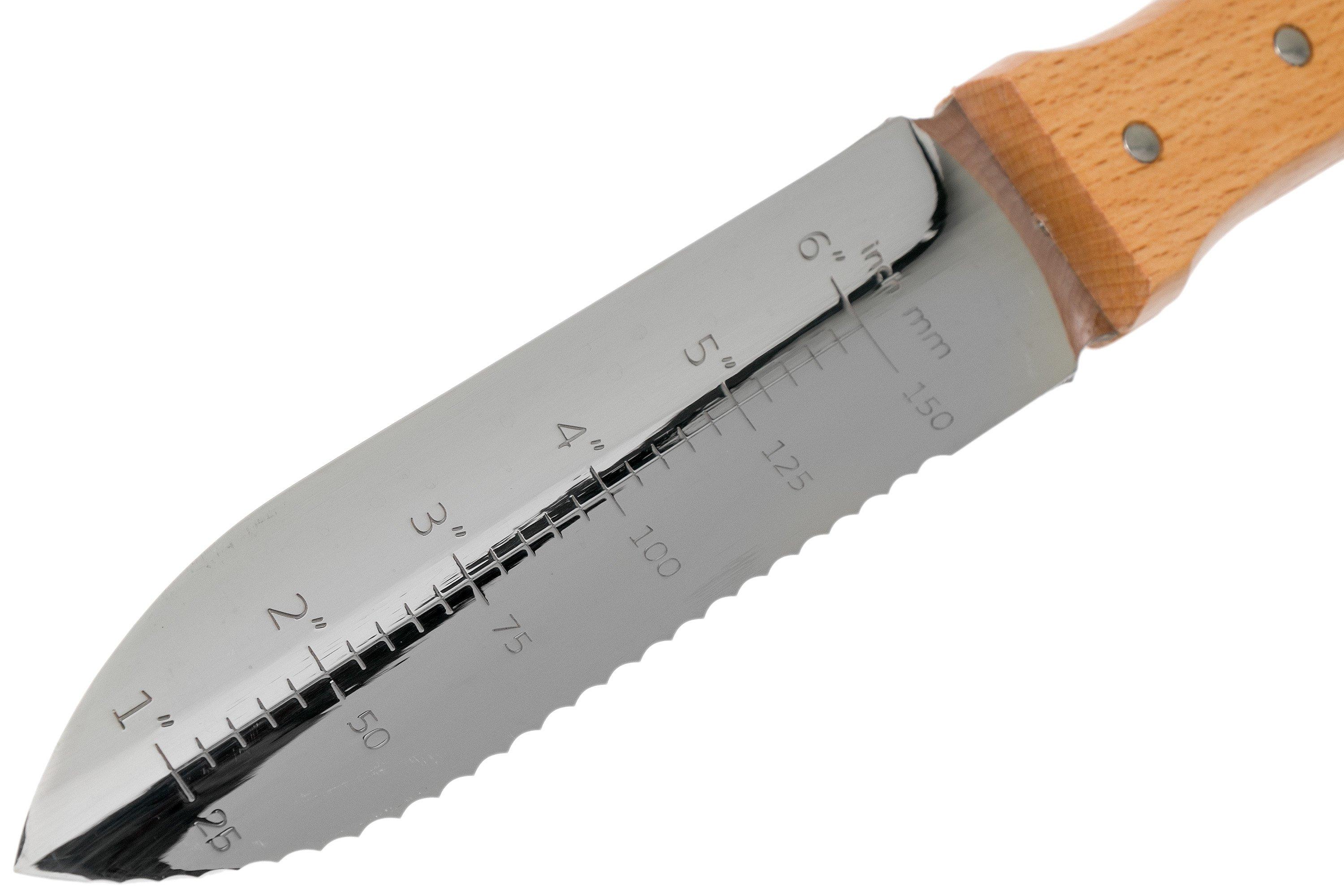 Couteau De Jardin Hori En Acier Inoxydable - Outil Polyvalent Pour Désherber Et Creuser - Avec Gainé Cuir