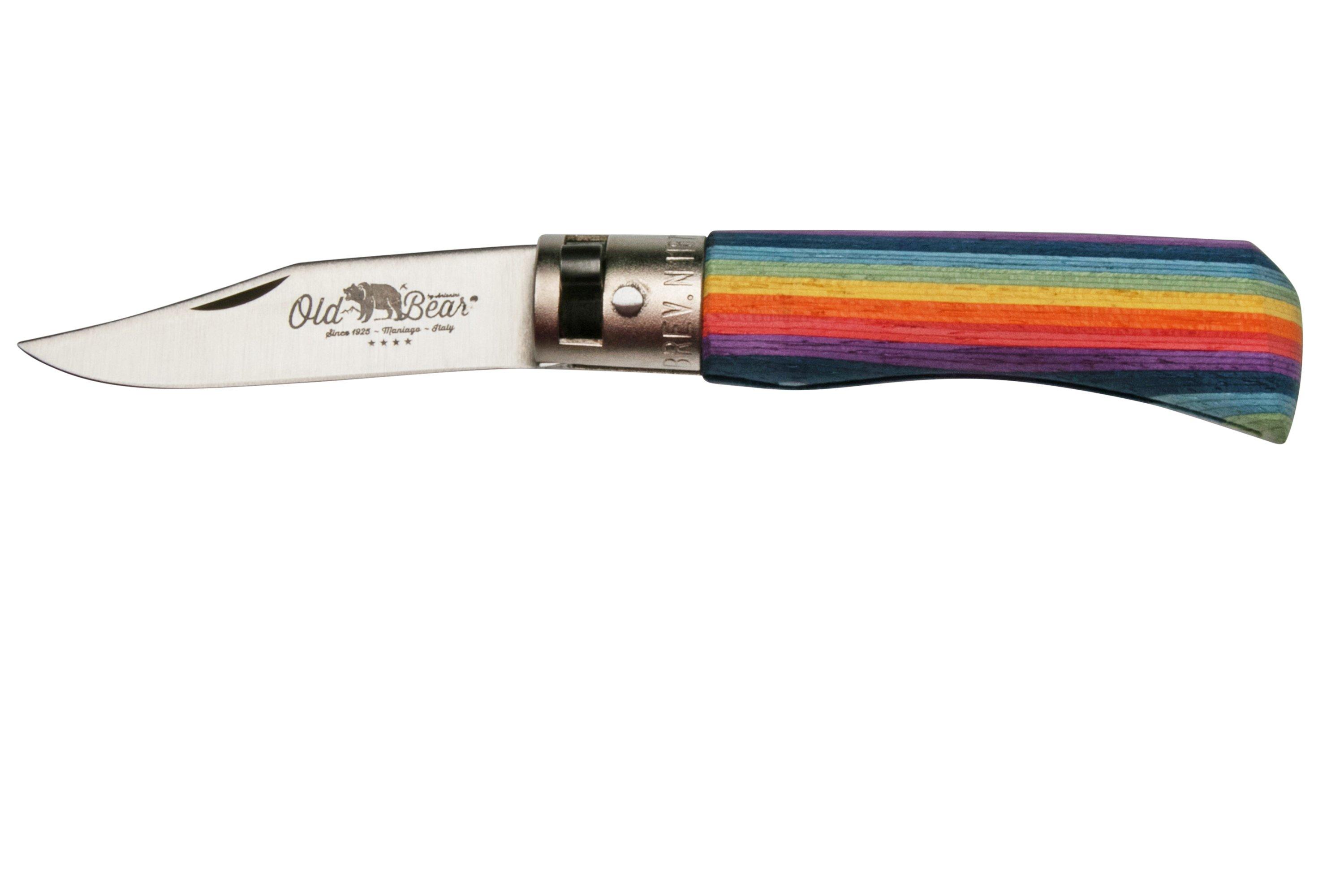 Bear Rainbow Finish Locking Folding Knife