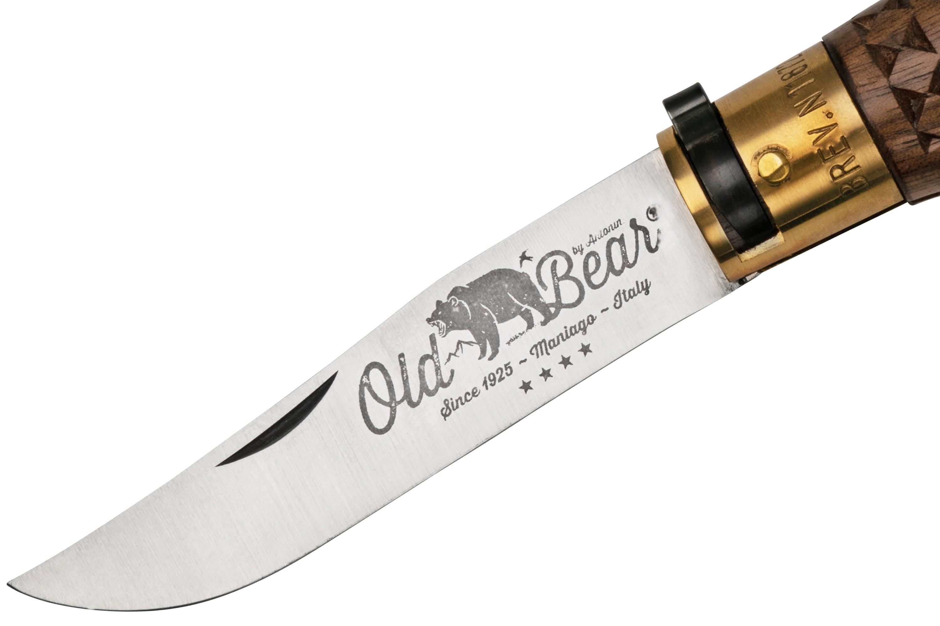 Old Bear Classical Carved Walnut L, 9307-21-LNI pocket knife ...