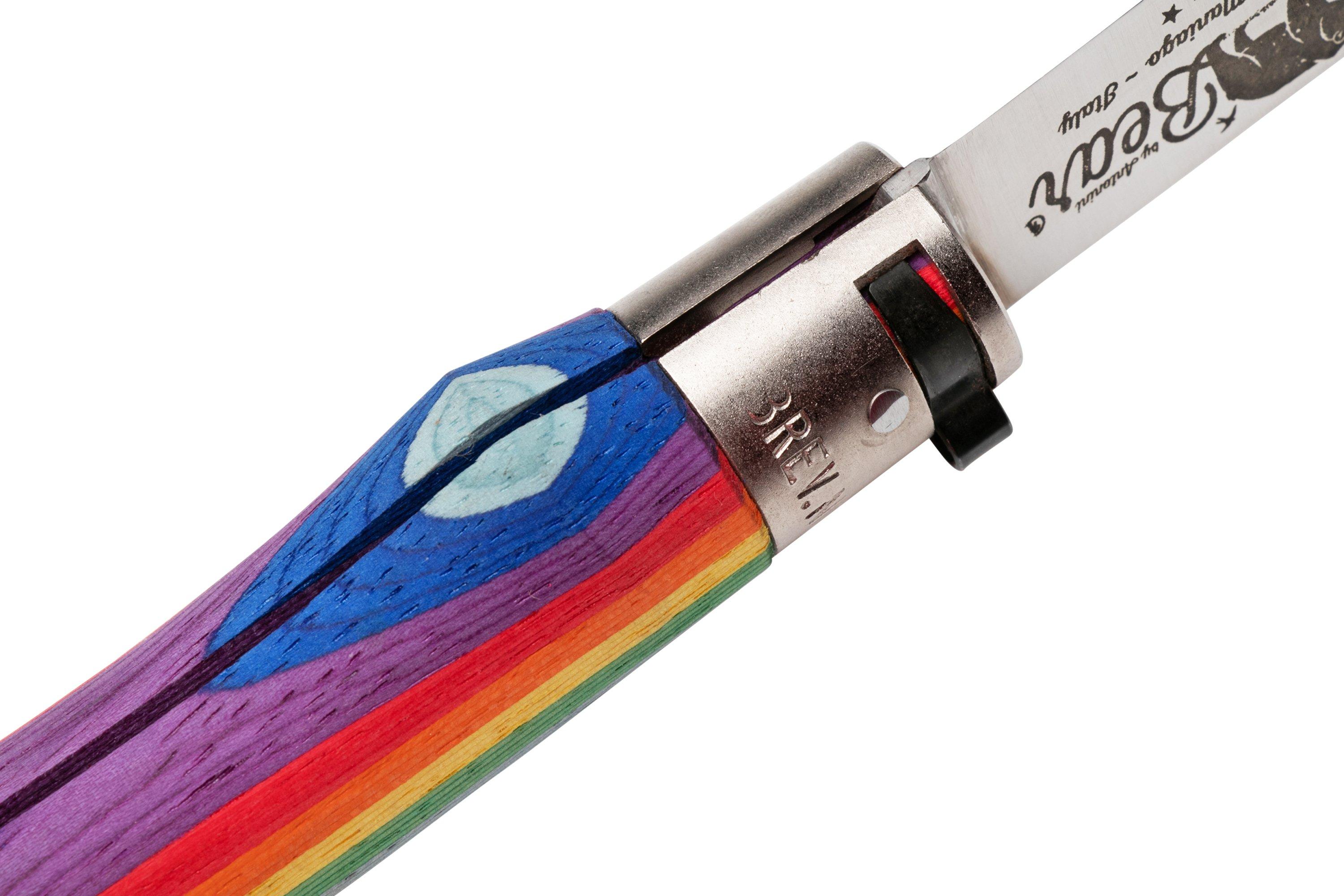 Bear Rainbow Finish Locking Folding Knife