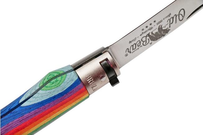 Bear Rainbow Finish Locking Folding Knife