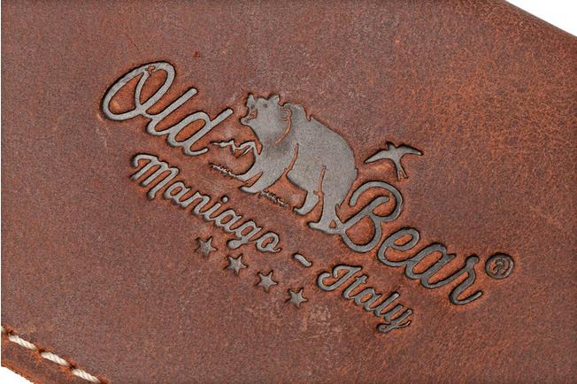 Étui cuir brun Old Bear grand modèle - couteaux pliants