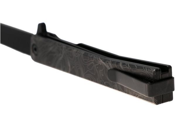 Afbeelding voor Ocaso Solstice 10ETB Black CPM S35VN, Topo Engraved Black Titanium, zakmes, Andrew Demko design