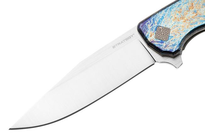 Afbeelding voor Ocaso Strategy 29TAS Anodized S35VN, Satin PVD Titanium, zakmes, Mike Wallace design