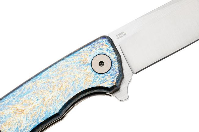 Afbeelding voor Ocaso Strategy 29TAS Anodized S35VN, Satin PVD Titanium, zakmes, Mike Wallace design