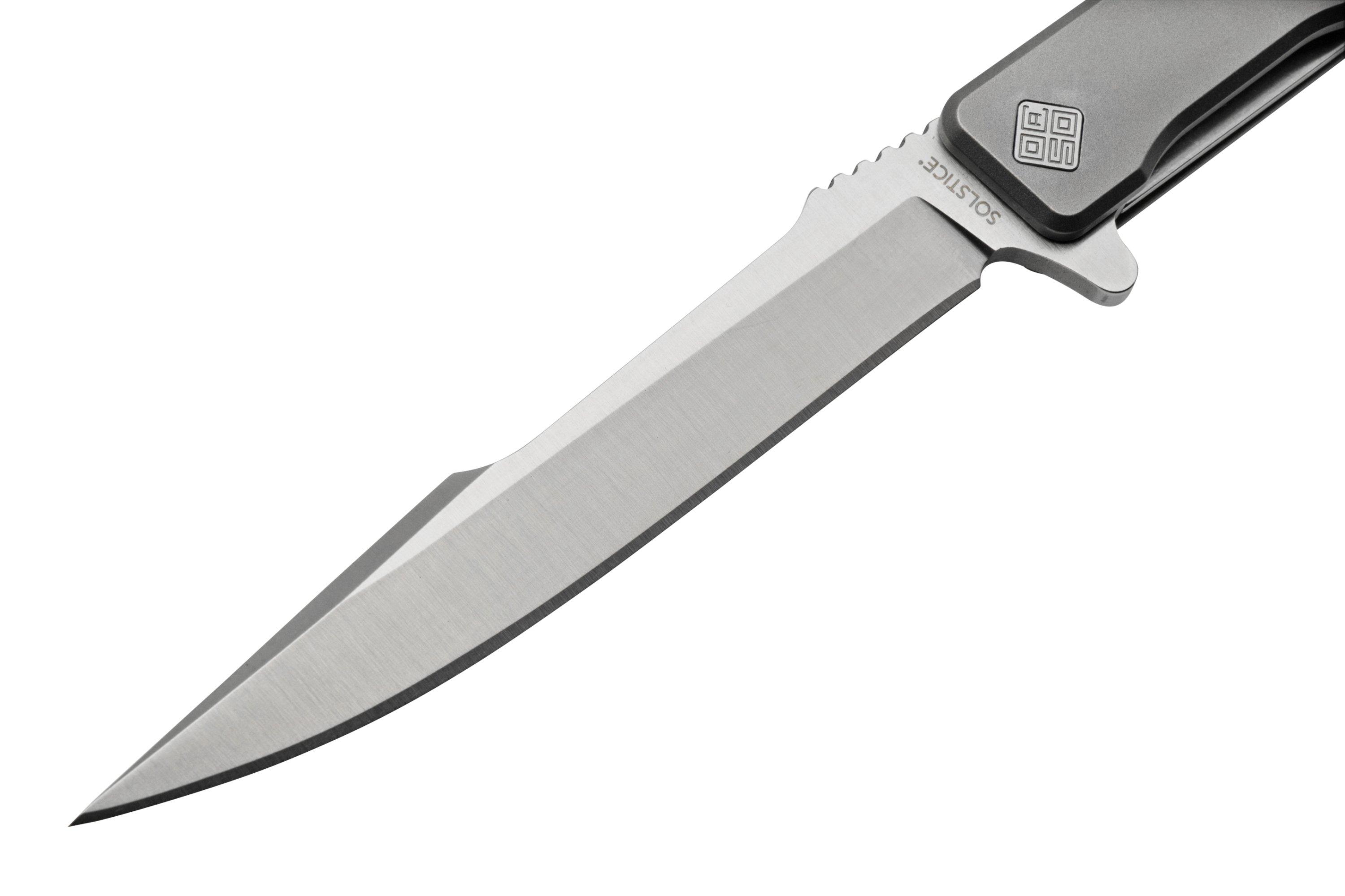 Ocaso Solstice 9HTS, S35VN Harpoon Satin Titanium, pocket knife ...