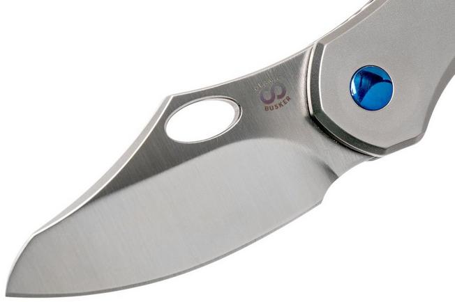 Image for Olamic Busker Semper Satin, Light Blasted 3-Hole Handle, Blue Hardware