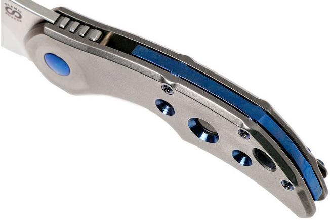 Image for Olamic Busker Semper Satin, Light Blasted 3-Hole Handle, Blue Hardware