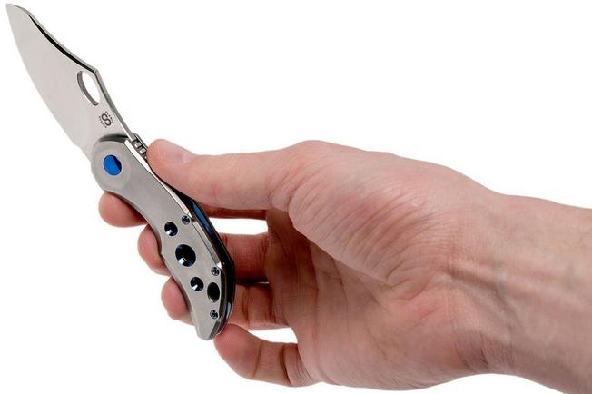 Image for Olamic Busker Semper Satin, Light Blasted 3-Hole Handle, Blue Hardware