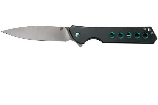 Image for Olamic Rainmaker Droppoint, Black GunKote, Green, pocket knife