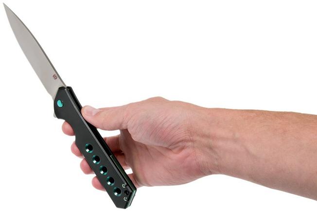 Image for Olamic Rainmaker Droppoint, Black GunKote, Green, pocket knife