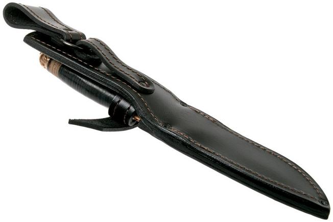 Imagen para Olamic Voykar, Damascus, Leather Birch Bark Handle, cuchillo fijo