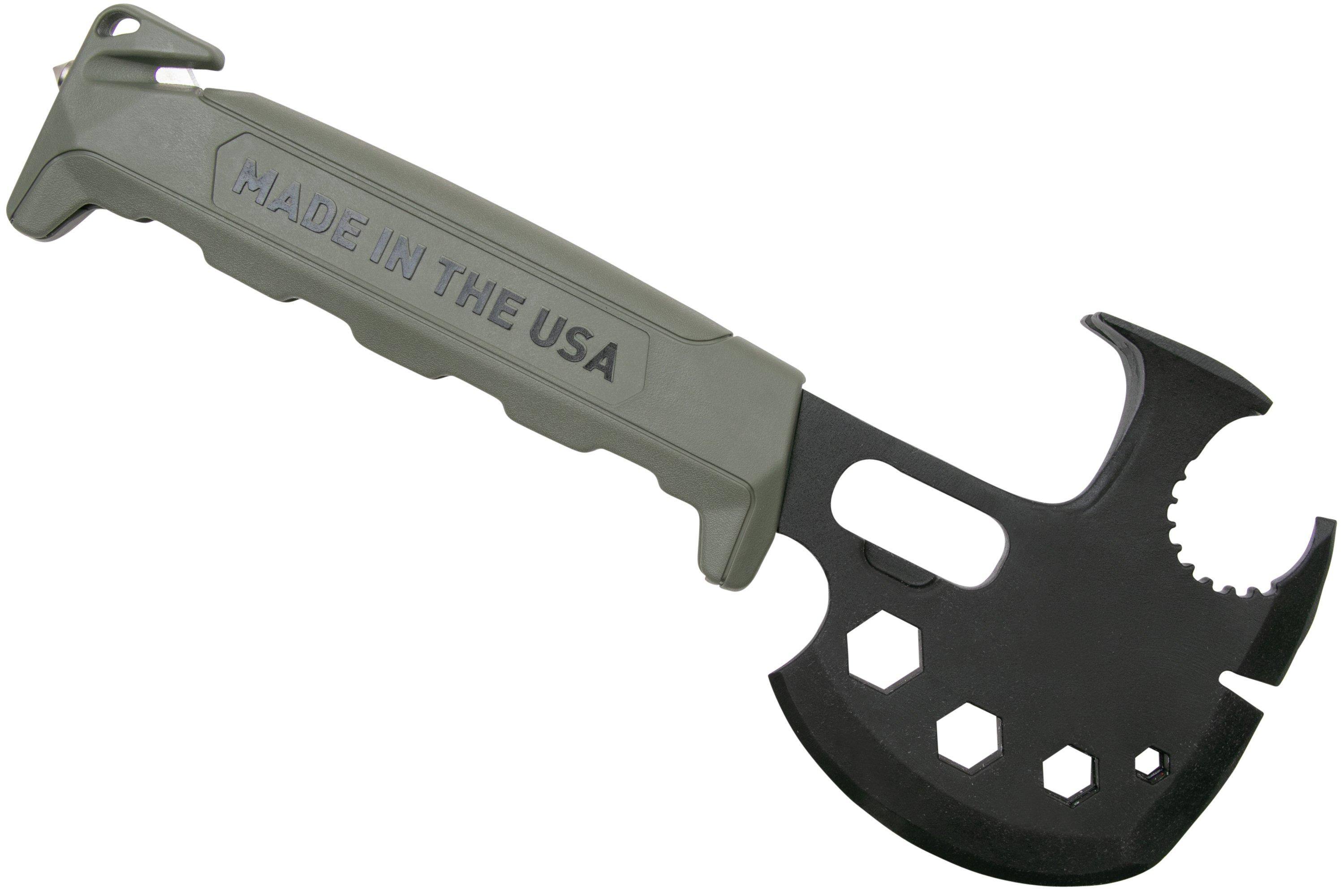 Off Grid Tools Survival Axe Elite, green, hand axe Advantageously shopping at Knivesandtools.co.uk