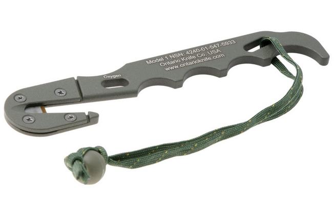 Afbeelding voor Ontario Model 1 Strap Cutter 1406 Foliage Green Aluminium, snijhaak, nylon schede