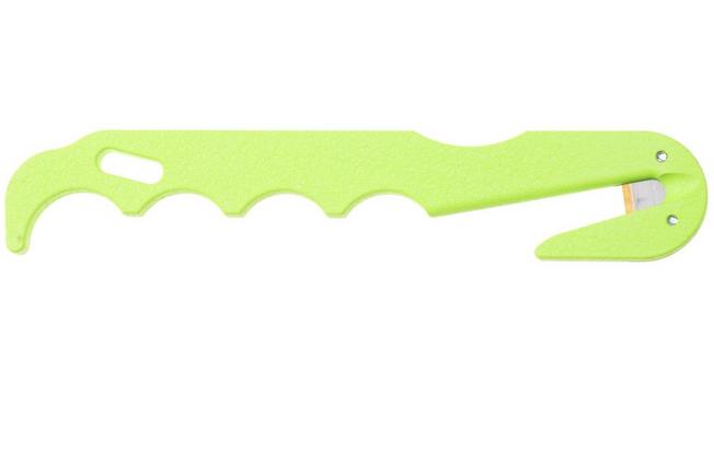 Afbeelding voor Ontario Economy Strap Cutter 1420 Neon Green, snijhaak, zwarte nylon schede