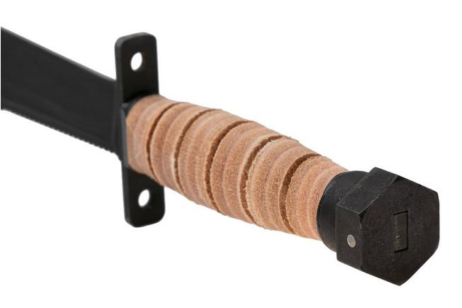 Afbeelding voor Ontario Air force One Survival Knife 1499 Black 1095, Sawback, Leather, Survivalmes
