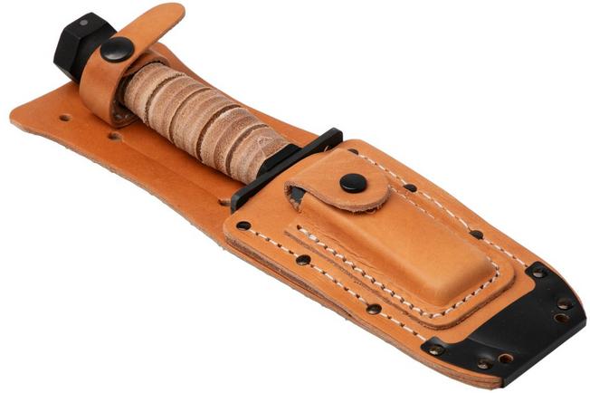 Afbeelding voor Ontario Air force One Survival Knife 1499 Black 1095, Sawback, Leather, Survivalmes