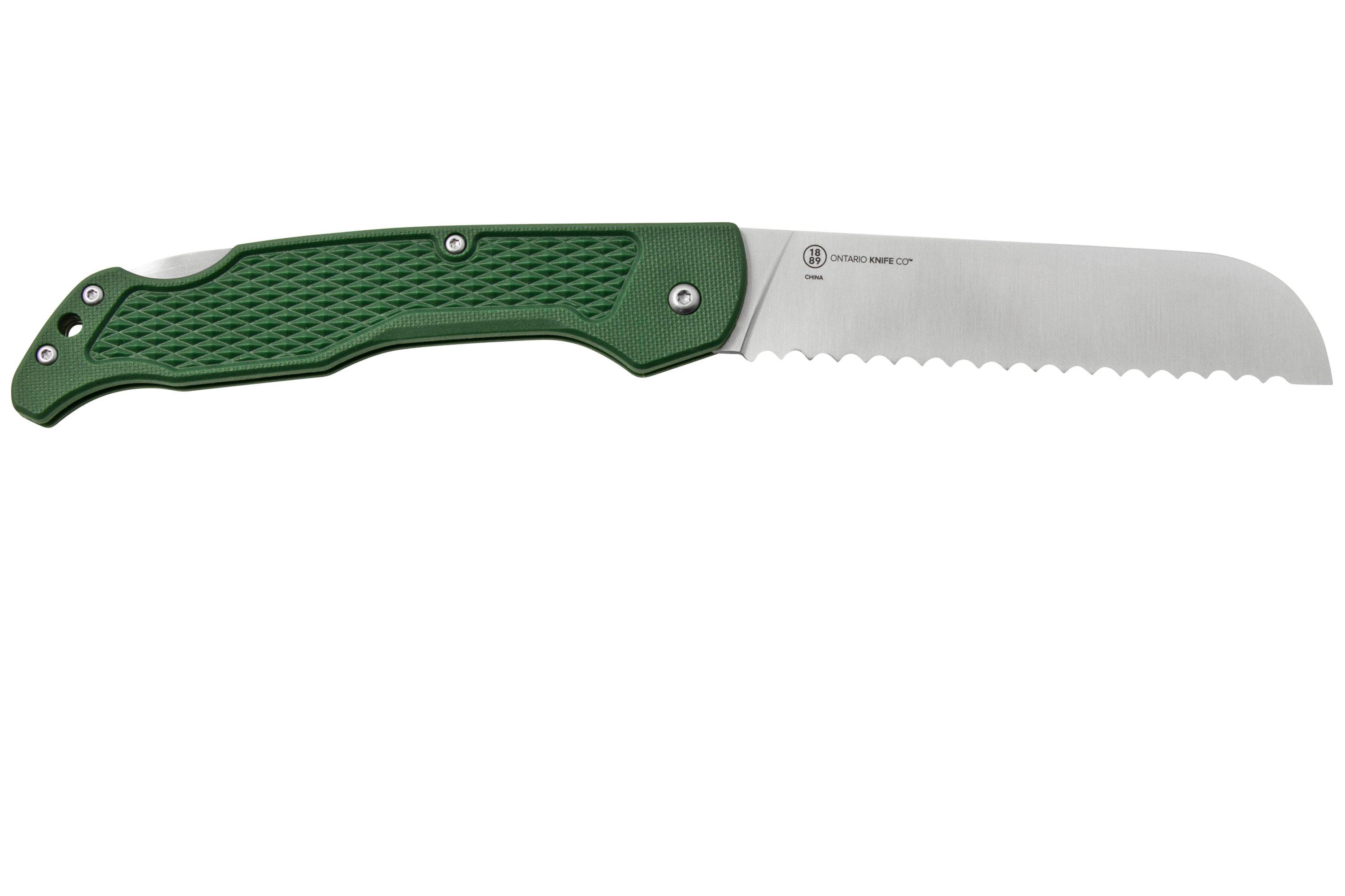 Ontario OKC Camp Plus Bread Folder 4310, Green GFN pocket knife