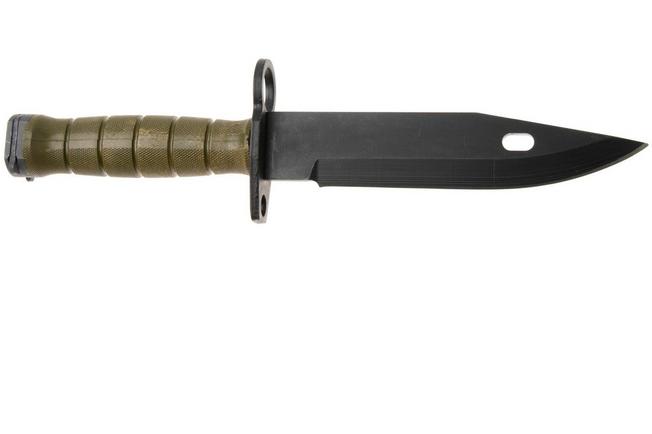 Afbeelding voor Ontario M-9 Combat Bayonet 6221 Black 420, OD Green Modified Kraton, bajonet
