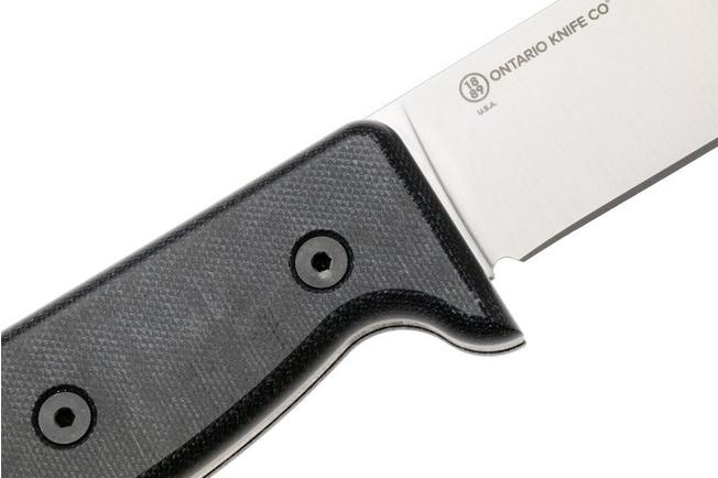 Afbeelding voor Ontario Black Bird ML5 7502BL Satin 420HC, Blue Micarta, vaststaand mes, Paul Scheiter design, lederen schede