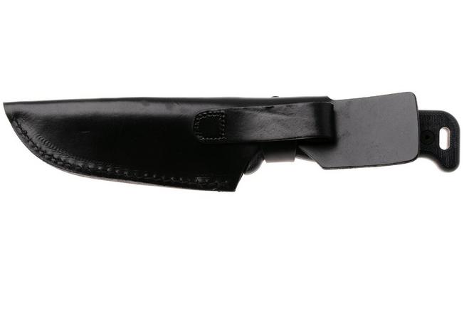 Afbeelding voor Ontario Black Bird ML5 7502BL Satin 420HC, Blue Micarta, vaststaand mes, Paul Scheiter design, lederen schede