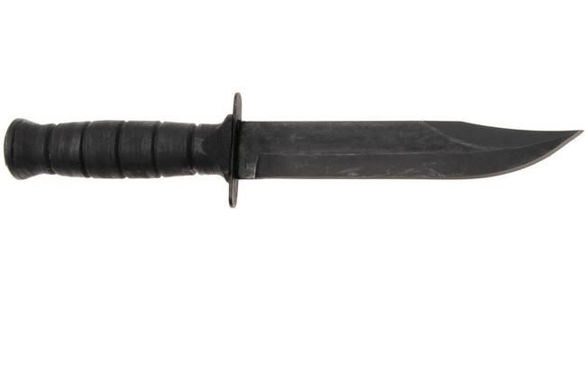 Afbeelding voor Ontario Marine Combat Knife 8180 Black 1095, Black Leather, survivalmes