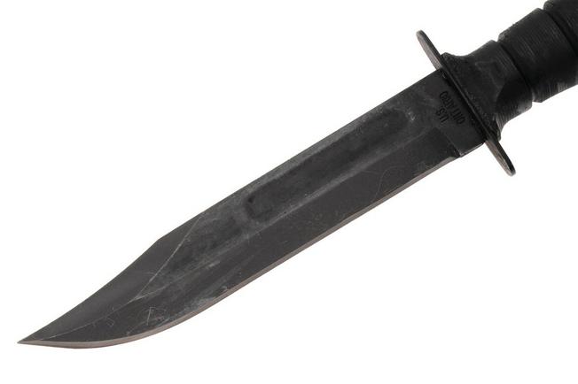 Afbeelding voor Ontario Marine Combat Knife 8180 Black 1095, Black Leather, survivalmes
