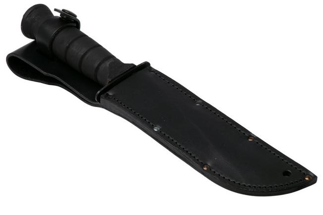 Afbeelding voor Ontario Marine Combat Knife 8180 Black 1095, Black Leather, survivalmes