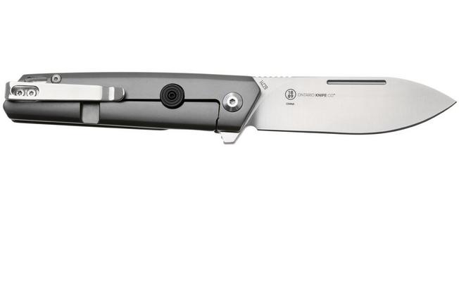 Afbeelding voor Ontario CF100 ON8600 Satin 14C28N, Gray Matt Stainless Steel, Carbon Fiber Inlay, zakmes