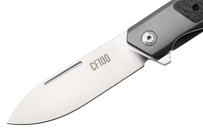 Afbeelding voor Ontario CF100 ON8600 Satin 14C28N, Gray Matt Stainless Steel, Carbon Fiber Inlay, zakmes
