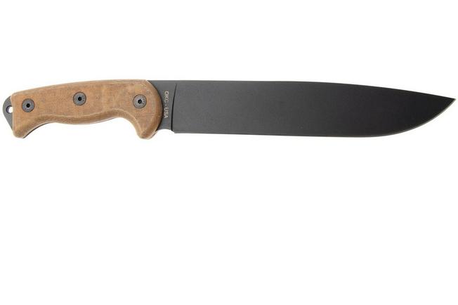 Afbeelding voor Ontario RTAK II 8644 ,125th Anniversary, Black 5160 Carbon, Natural Canvas Micarta, kapmes