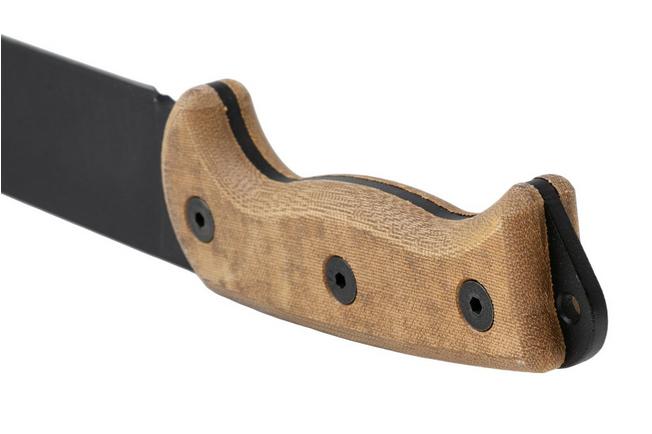 Afbeelding voor Ontario RTAK II 8644 ,125th Anniversary, Black 5160 Carbon, Natural Canvas Micarta, kapmes