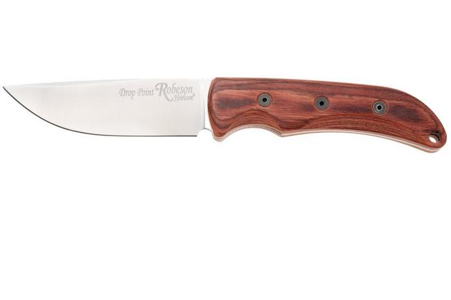 Afbeelding voor Ontario Robeson Heirloom Drop Point 8700 Satin D2, Laminated Wood, vaaststaand mes