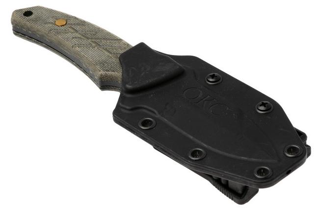 Afbeelding voor Ontario Nona 8743M Black 420, Green Micarta, vaststaand mes