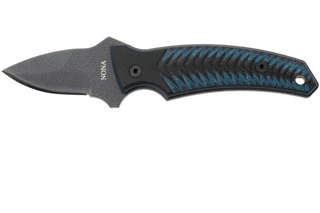 Afbeelding voor Ontario Nona 8743 Black 420, Black and Blue Micarta, vaststaand mes