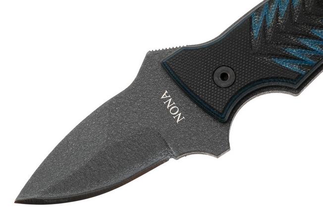 Afbeelding voor Ontario Nona 8743 Black 420, Black and Blue Micarta, vaststaand mes