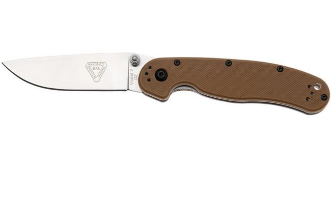 Afbeelding voor Ontario RAT-2 8828CB Satin D2, Coyote Brown FRN, zakmes