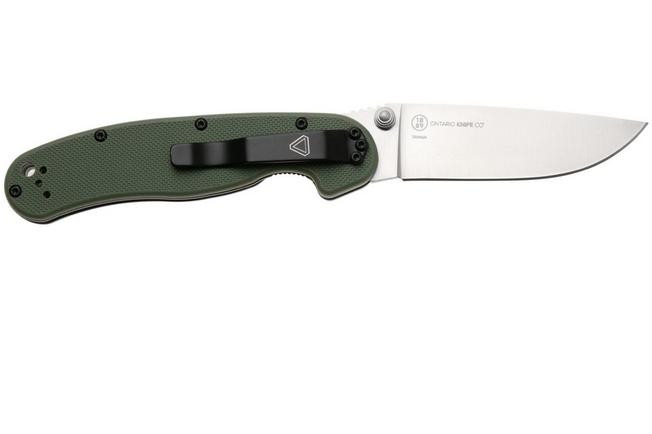 Afbeelding voor Ontario RAT-2 8828OD Satin D2, OD Green FRN, zakmes