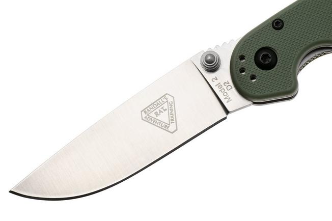 Afbeelding voor Ontario RAT-2 8828OD Satin D2, OD Green FRN, zakmes