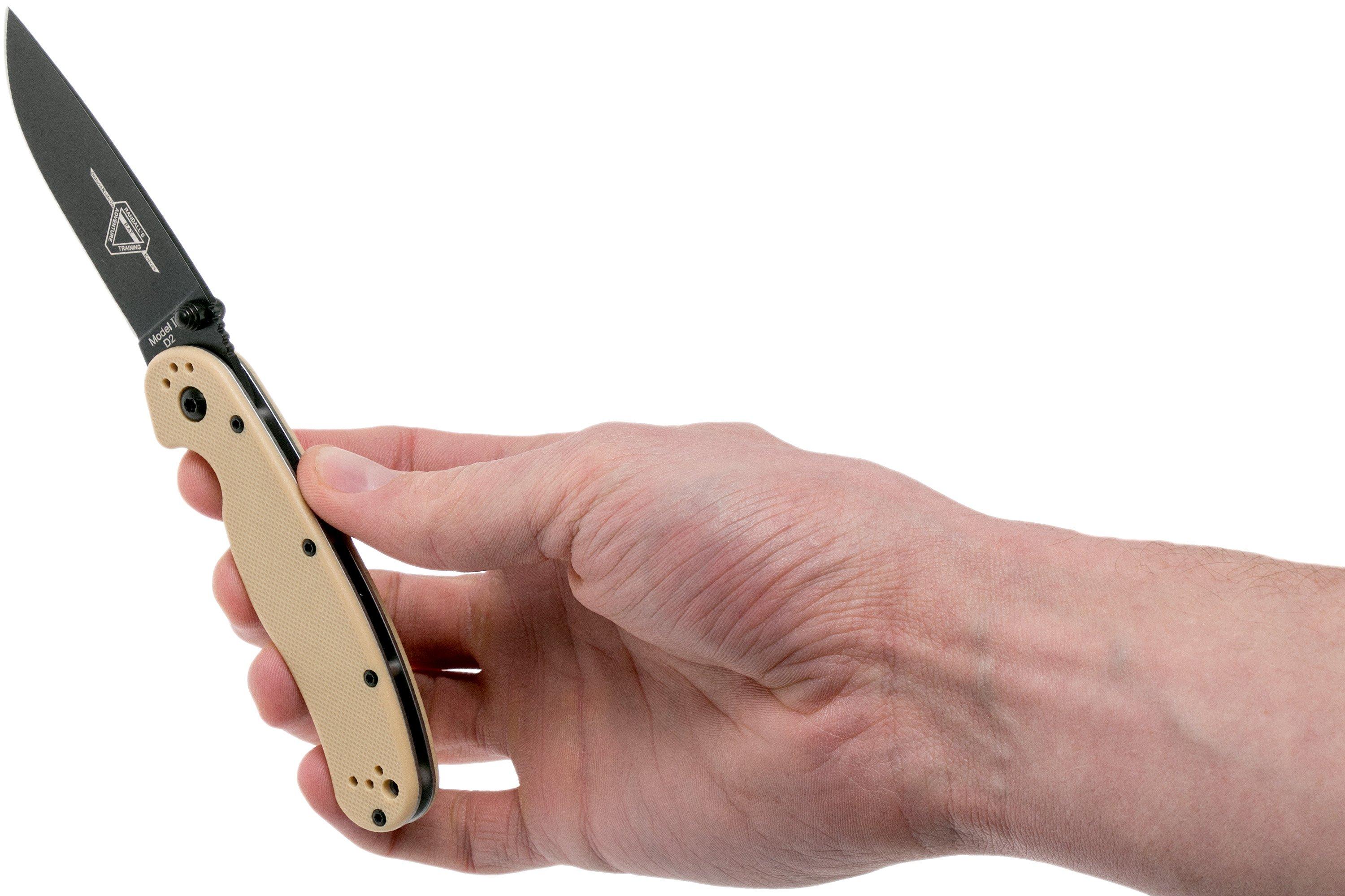 Ontario RAT-2 D2 desert tan, plain edge black, 8830DT | Advantageously ...