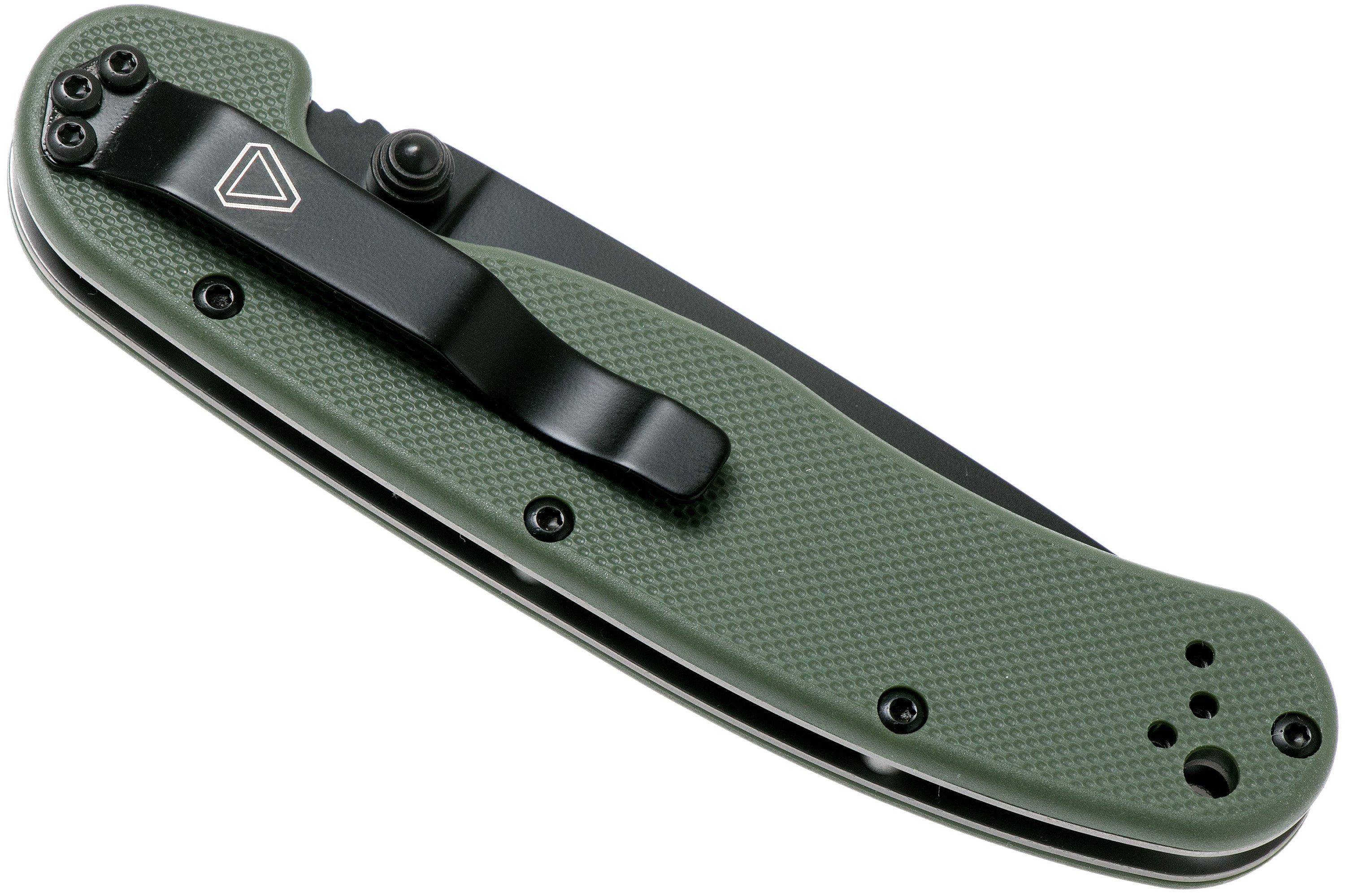 Ontario RAT-2 D2 od green, plain edge black, 8830OD | Advantageously ...