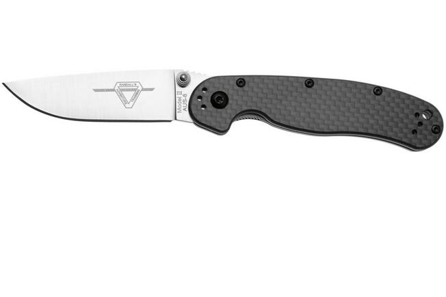 Afbeelding voor Ontario RAT-2 8836 Satin AUS-8, Carbon Fiber G10, zakmes