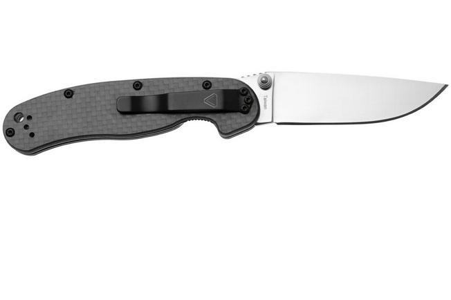 Afbeelding voor Ontario RAT-2 8836 Satin AUS-8, Carbon Fiber G10, zakmes