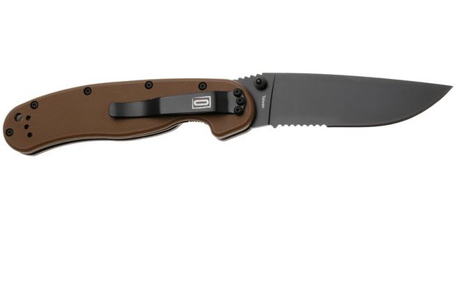 Afbeelding voor Ontario RAT-1 8847CB Black Serrated, Coyote Brown, zakmes