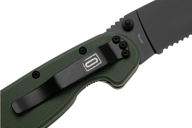 Afbeelding voor Ontario RAT-1 8847OD Black Serrated, OD Green, zakmes